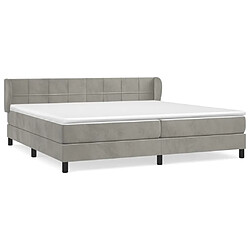 vidaXL Sommier à lattes de lit et matelas Gris clair 200x200cm Velours