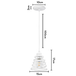 Stoex Plafonnier Rétro Moderne Lustre D'Intérieur Suspension Luminaire Vintage Suspension Lustre en Métal Blanc, E27 Pour Chambre À Coucher, Salon pas cher