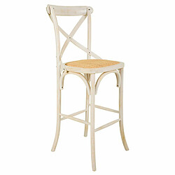 Tabouret Alexandra House Living Blanc Rotin 53 x 116 x 45 cm 