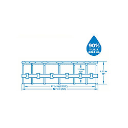 Bestway Piscine tubulaire ronde steel pro max Ø 4.27 x h.1.22 m - grise