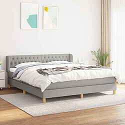 vidaXL Sommier à lattes de lit avec matelas Gris clair 180x200cm Tissu