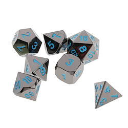 7 Pièces En Métal Polyédrique Pour Du0026D Pathfinder RPG Game Black Nickel Blue pas cher