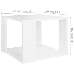 Acheter vidaXL Table basse Blanc 40x40x30 cm Bois d'ingénierie