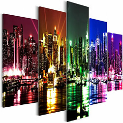 Paris Prix Tableau Imprimé Rainbow New York 5 Panneaux Wide 100x225cm