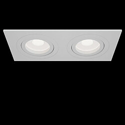 MAYTONI Encastré Twin Square Downlight Blanc, 2 Lumières, GU10