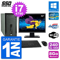 PC Tour HP ProDesk 400 G1 Ecran 19" i7-4790 RAM 8Go SSD 240Go Windows 10 Wifi · Occasion 