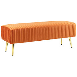 Beliani Bout de lit en velours orange PATERSON