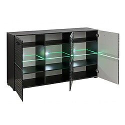 Dusine Buffet Bahut Ninja Neuf Effet 3D illuminé par LEDS Commode Noir