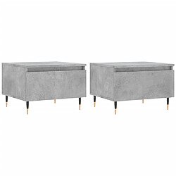 Maison Chic Lot de 2 Tables basses,Table Console pour salon gris béton 50x46x35 cm bois d'ingénierie -MN19458