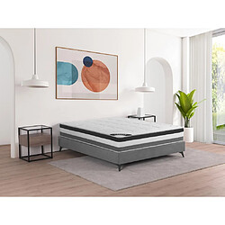 Vente-Unique Matelas 160 x 200 cm ressorts ensachés 5 zones et mémoire de forme ép.28cm - LOUBIO de YSMÉE