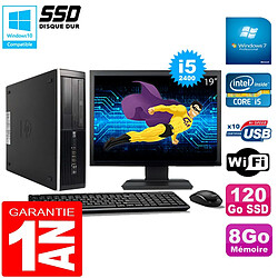 PC HP Compaq Pro 6300 SFF I5-2400 8Go 120Go SSD Graveur DVD Wifi W7 Ecran 19" · Occasion 