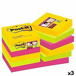 Ensemble de Notes Adhésives Post-it Super Sticky Multicouleur 47,6 x 47,6 mm (3 Unités)