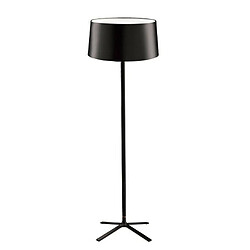 Leds C4 Lampadaire à 3 ampoules avec abat-jour en tissu noir, E27