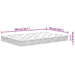 vidaXL Matelas en mousse moyennement doux 90x200 cm pas cher