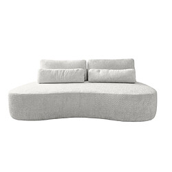 Bestmobilier Mahina - canapé droit 3 places sans accoudoirs - convertible avec coffre - en tissu bouclette pas cher