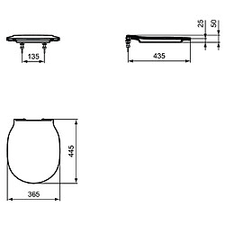 Ideal Standard - Abattant et couvercle fin Connect Air blanc