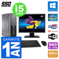 PC HP Compaq 6200 Pro SFF Ecran 22" i5-2400 RAM 4Go SSD 960Go Windows 10 Wifi · Occasion 