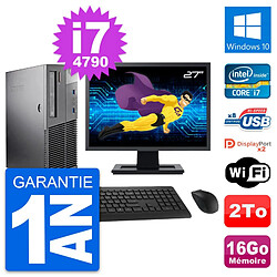 PC Lenovo M93p SFF Ecran 27" Intel i7-4790 RAM 16Go Disque 2To Windows 10 Wifi · Occasion 