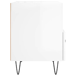 Maison Chic Table de chevet,Table de Nuit,Meuble de Rangement blanc brillant 40x35x47,5 cm bois d’ingénierie pas cher