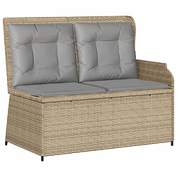 Avis vidaXL Salon de jardin avec coussins 5 pcs beige résine tressée