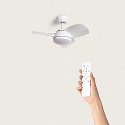 Ledkia Ventilateur de Plafond Silencieux Poros 35W 76cm Motor DC Avec lumière Contrôleur mural + télécommande Bois blanc Bois blanc Non