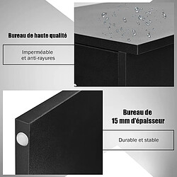 Helloshop26 Bureau informatique bureau d’ordinateur en mdf avec tiroir et 2 compartiments de rangement pour bureau noir 20_0004846