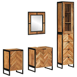 vidaXL Ensemble de meubles salle de bain 4 pcs fer et bois d'acacia 