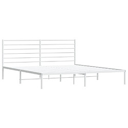 Maison Chic Lit adulte - Cadre de lit métal avec tête de lit,Structure du lit Contemporain pour chambre blanc 183x213 cm -MN39835 pas cher