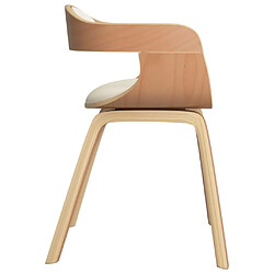 Acheter Maison Chic Chaises à manger,Chaise pour cuisine Crème Similicuir et bois courbé -MN72784