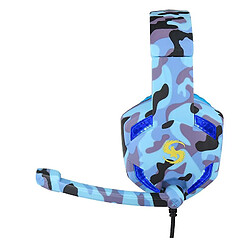 Acheter Universal Casque de jeu camouflage 3,5 mm avec microphone, casque LED pour PC portable PS4, (bleu)