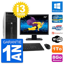 PC Tour HP Pro 6300 CMT Ecran 19" i3-3220 RAM 8Go Disque Dur 1To Windows 10 Wifi - Occasion