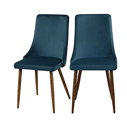 Rendez Vous Deco Chaise Vinni en velours bleu (lot de 2)