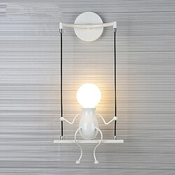 Wewoo Applique murale LED E27 personnalité créatrice rétro lampe de méchanceté en fer forgé sans ampoule blanc