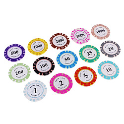 14 pcs Poker Chips Casino Pièces Clay Poker Puces Gambling Texas Table Jeu