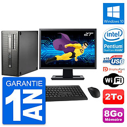 PC Tour HP EliteDesk 800 G1 Ecran 27" G3220 RAM 8Go Disque 2To Windows 10 Wifi · Occasion 