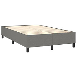 Avis vidaXL Sommier à lattes de lit avec matelas Gris foncé 120x200cm Tissu