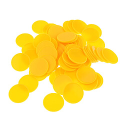 100x 25 Mm En Plastique Casino Jetons De Poker Bingo Marqueurs Jeton Jouet Cadeau Jaune jetons de bingo