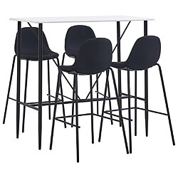 vidaXL Ensemble de bar 5 pcs Tissu Noir 