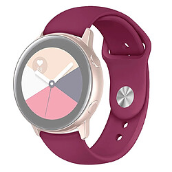 Avis Wewoo Bracelet pour montre connectée Galaxy Watch Active 2 Smart couleur unie de poignet en siliconeTaille S Vin Rouge