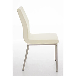 Avis Decoshop26 Chaise de salle à manger x1 style épuré en PVC crème et acier inoxydable 10_0002008