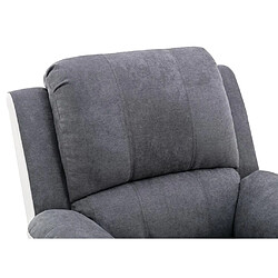 Vente-Unique Fauteuil relax en microfibre et simili gris et blanc BRODY pas cher