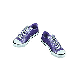 Avis 1/6 Chaussures En Toile à Lacets Baskets à Talons Plats Pour Figurine 12 `` Violet