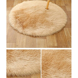 Avis LUUCOZK Tapis moelleux en fausse fourrure Tapis à poils longs pour chambre à coucher SalonChambre-Beige-60 cm de diamètre