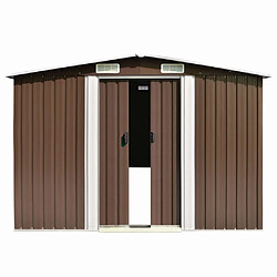 vidaXL Abri de jardin 257x489x181 cm Métal Marron