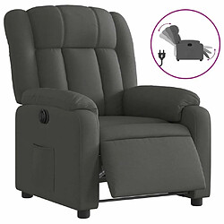 Maison Chic Fauteuil Relax pour salon, Fauteuil inclinable électrique Gris foncé Tissu -GKD92994