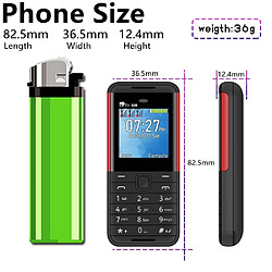 Acheter Mini Téléphone Portable Triple SIM Bluetooth FM Batterie Longue Durée 600mAh Black Red YONIS