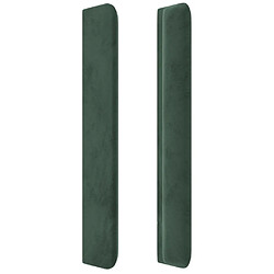 Acheter Maison Chic Tête de lit scandinave avec oreilles,meuble de chambre Vert foncé 203x16x118/128 cm Velours -MN94716