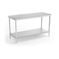 Helloshop26 Table de travail cuisine professionnelle acier inox 150 x 60 cm capacité de charge de 230 kg 14_0003659