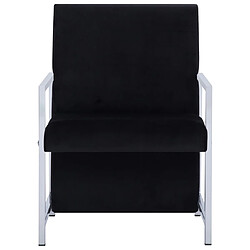 Avis Helloshop26 Fauteuil chaise siège lounge design club sofa salon avec pieds en chrome noir velours 1102279