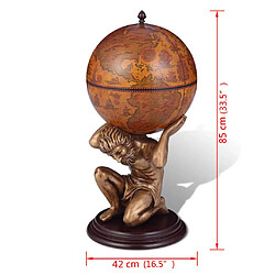 vidaXL Bar sous forme de globe Atlas 42 x 42 x 85 cm pas cher